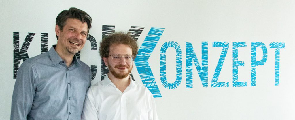 Klickkonzepts CEO Fabian Ulitzka neben Labeliums Michael Beresin