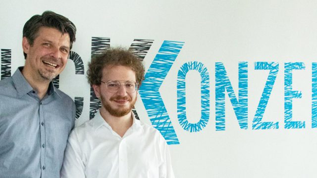 Klickkonzepts CEO Fabian Ulitzka neben Labeliums Michael Beresin