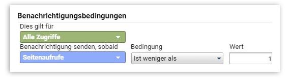 Benachrichtigungsbedingung: Komplettausfall Traffic