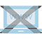 Eine durchgestrichene Website.