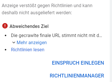 Beispiel der organischen Shopping Anzeigen