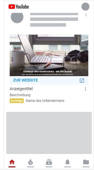 Discovery Anzeige im Youtube Startseitenfeed