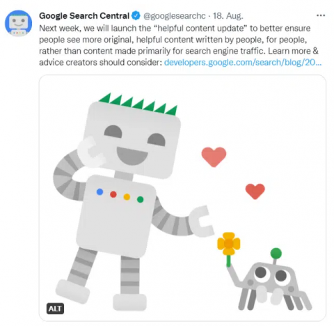 Google twittert zum Google-Helpful-Content-Update